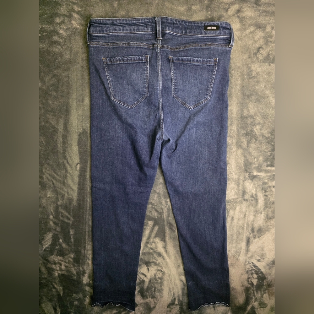 Liverpool dohney dark wash cropped jeans rolledhem size 10 style XM2150A4 - Picture 6 of 9